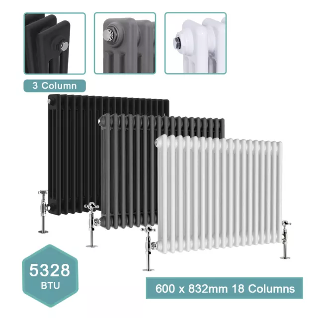 Traditional Victorian Cast Iron Style 2 3 4 Column Radiator Central Heating Rad