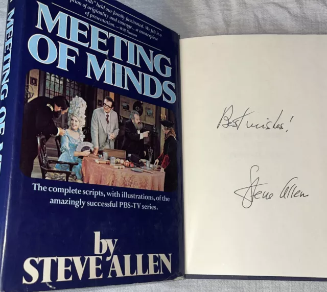SIGNED RARE Meeting of The Minds Steve Allen Book 1978 Hardcover HC DJ 1st ED.