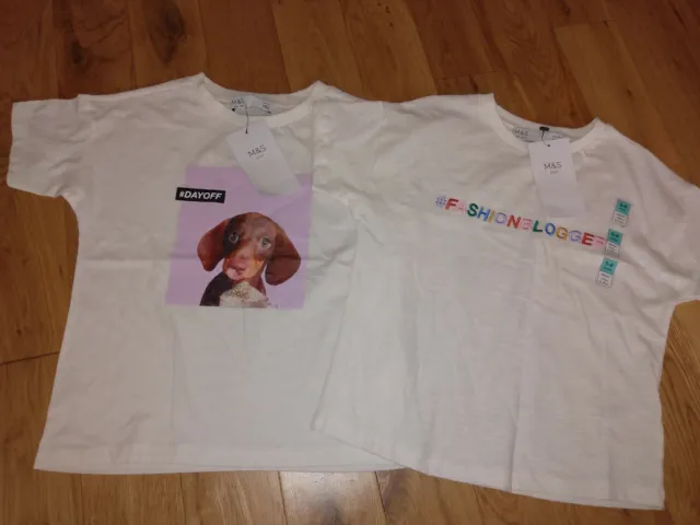 M&S Girls T Shirt Bundle Age 5-6 years BNWT 💜 summer bundle