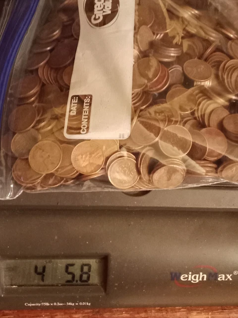 Lincoln wheat cent lot 4 LBS 5.8 OZS OLD pennies Found in my Home Wheat Penny
