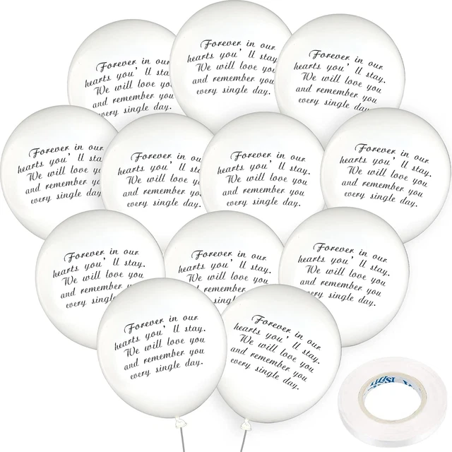 Panpan 30 piezas globos funerarios blancos globos conmemorativos látex biodegradable 1