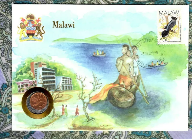 E Coins of All Nations Malawi 1 Tambala 1994 KM-7.2 UNC
