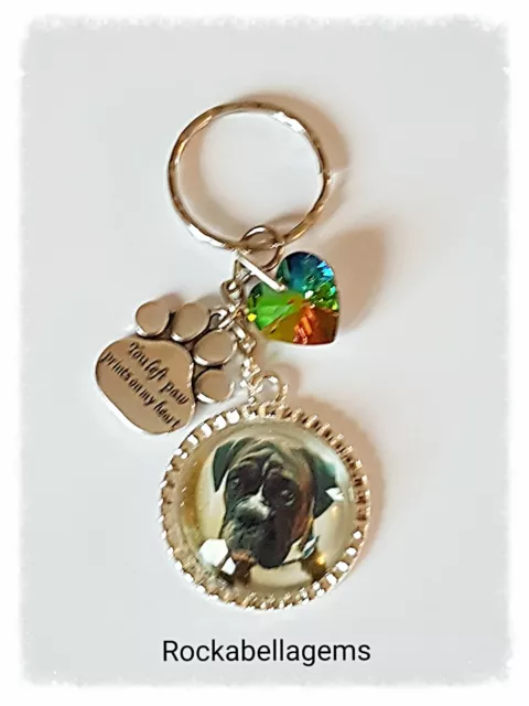 Pet memorial keyring, rainbow bridge animal keepsake, dog, cat, rabbit, guinea,