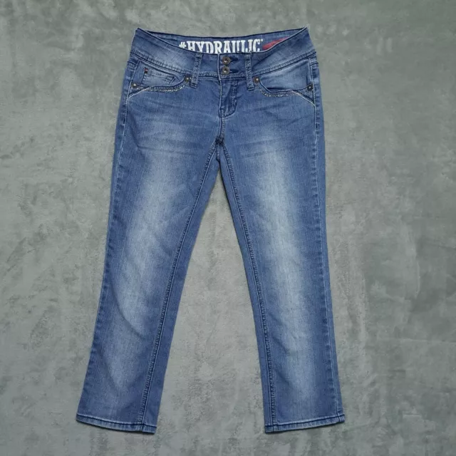 Hydraulic Womens Jeans Capri Pants Blue Lola Curvy Crop Size 28 by Measurements