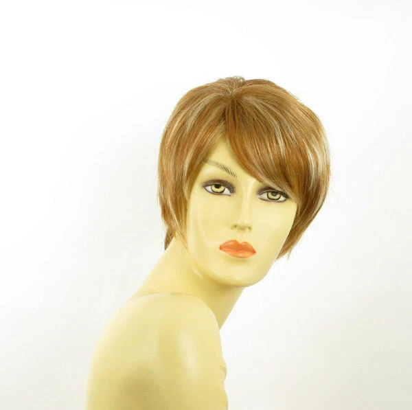 Perruque Courte Femme Eleonore F27613 - Blond Foncé Méché Blond Clair, Texture Bouclée - Taille Moyenne, Neuve Avec étiquettes