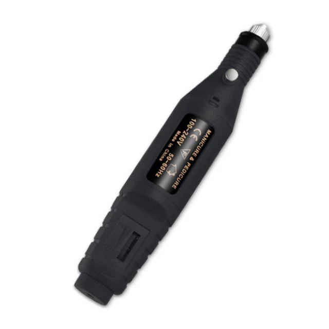 Máquina de lijado tipo lápiz broca taladro USB amoladora de uñas lima de uñas (negro)