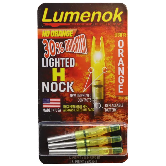 Burt Coyote Lumenok Lighted Nock H Orange 3 Pack H3 Red #00018