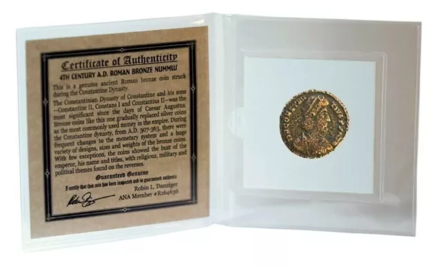 Ancient Roman Bronze Coin in Mini Album
