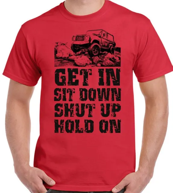 T-shirt 4x4 Off Roading Get In Sit Down da uomo divertente 4X4 110 90 SVX 10