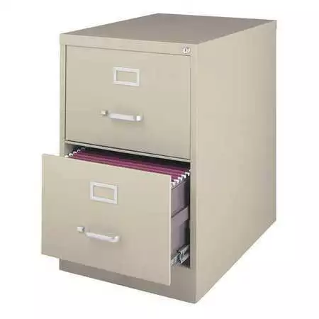 Hirsh 14412 18" W 2 Drawer File Cabinet, Putty,  Legal