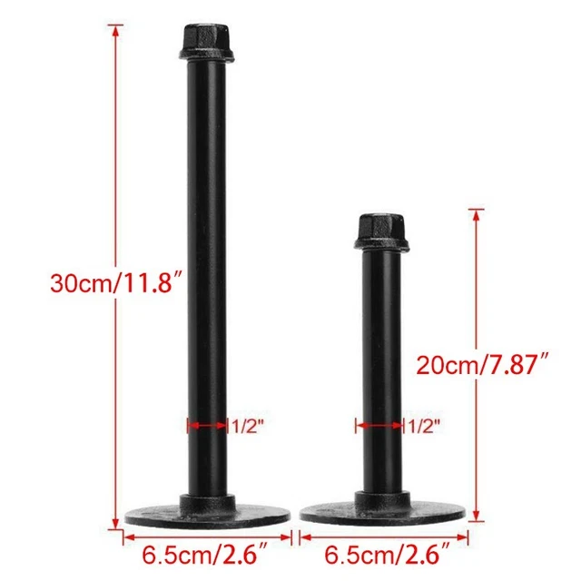 Black Iron Pipe Shelf Wall Bookshelf Storage Floating Shelving Bracket Gadget