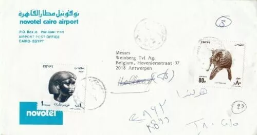 Egypt 1993 Novotel Cairo Airport -Antwerp Belgium Cover typed VGC