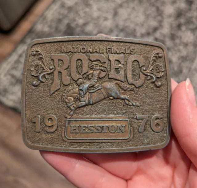 1976 NFR National Finals Rodeo Hesston Limited Edition Bicentennial Belt Buckle