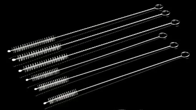 10x Stainless Steel Straws Cleaners Brush Nylon Pipette Cleaners Drinking Straw