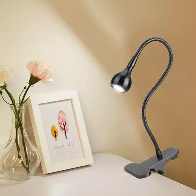 USB Clip On Desk Lamp Flexible Clamp Reading Light LED Bed Table Bedside Night