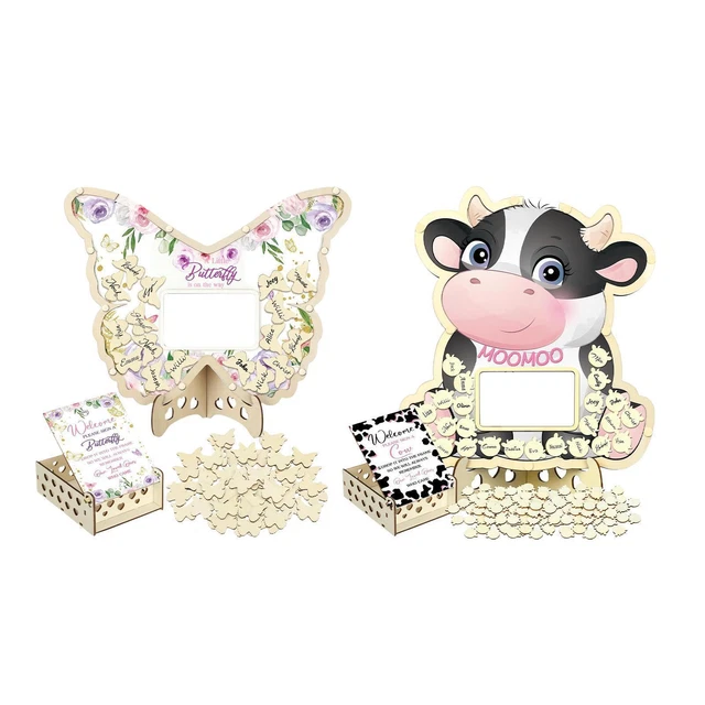 Livre D'or De Baby Shower En Bois, Livre De Baptême, Décoration D'anniversaire Pleine D'amour Pour Adultes Et Enfants, Décoration De Baby Shower D'un Genre Différent, Souvenir Inscriptible