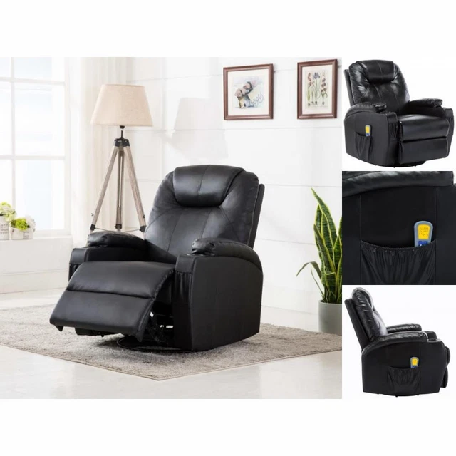 Massage-Schaukelsessel Schwarz Kunstleder