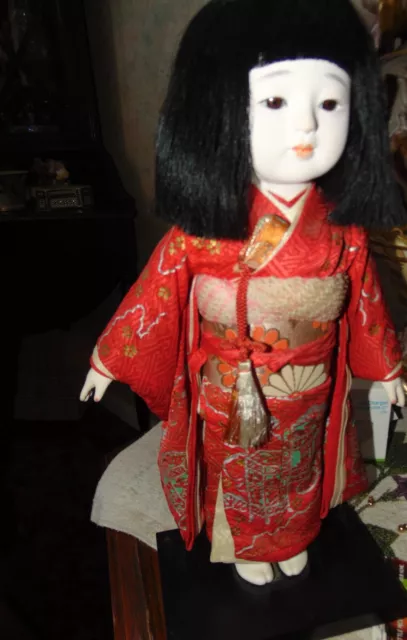 Vintage Japanese Kimekomi Doll Kimono Geisha Maiko Traditional Folk Craft Japan