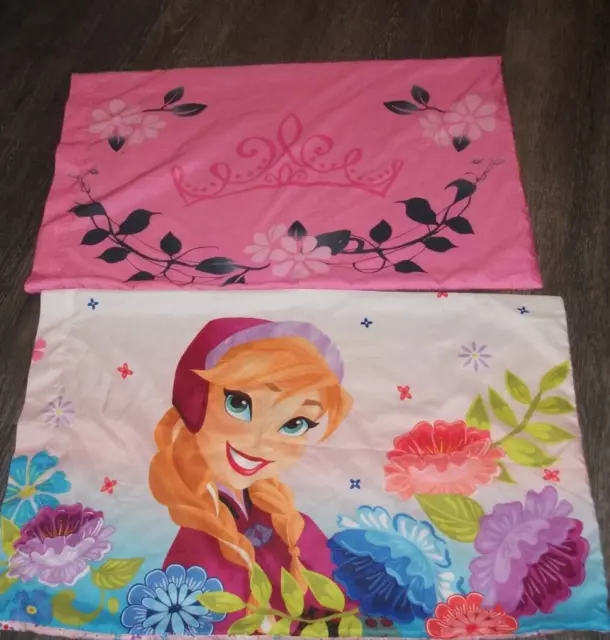 2 fundas de almohada estándar Disney Princess Frozen Ariel Belle ropa de cama 2