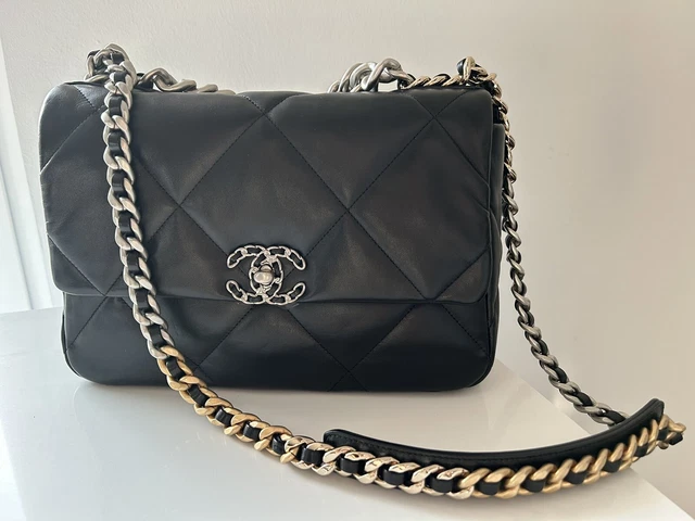 Original Chanel 19 Pattentasche Maxi Jumbo Tasche Schwarz  Full Set Neu Mit Rech