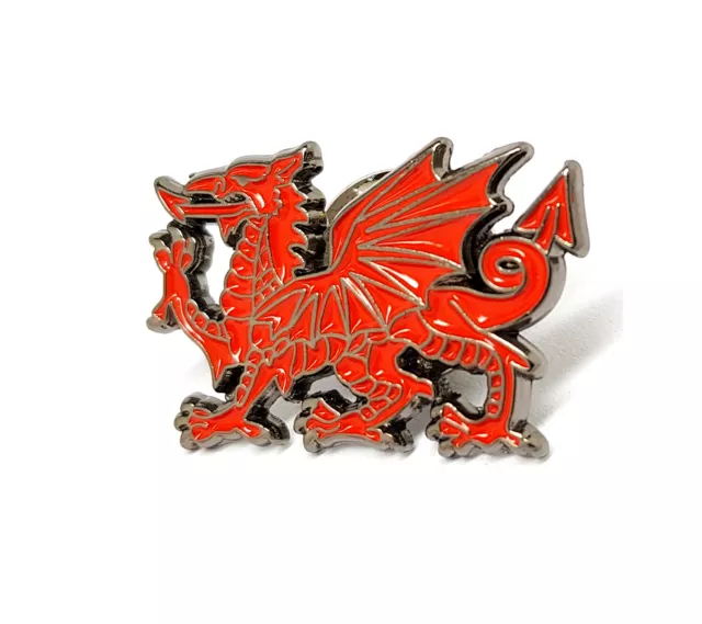 TaRa Welsh Red Dragon National Flag Pin Badge Enamel Lapel Metal Novelty Gift UK