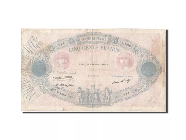 [#209610] Billet, France, 500 Francs, 500 F 1888-1940 ''Bleu et Rose'', 1930, 19