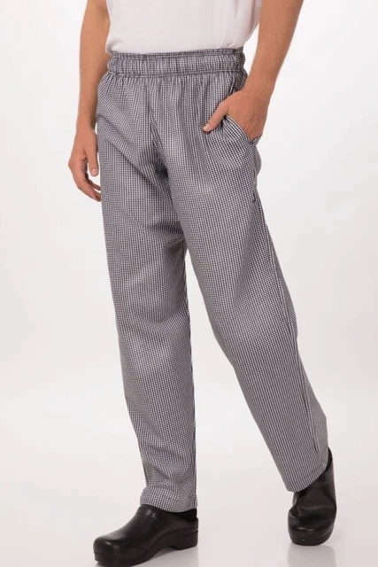 Chef Works Unisex XL Essential Baggy Fly Chef Pants Black/White Classic Checker