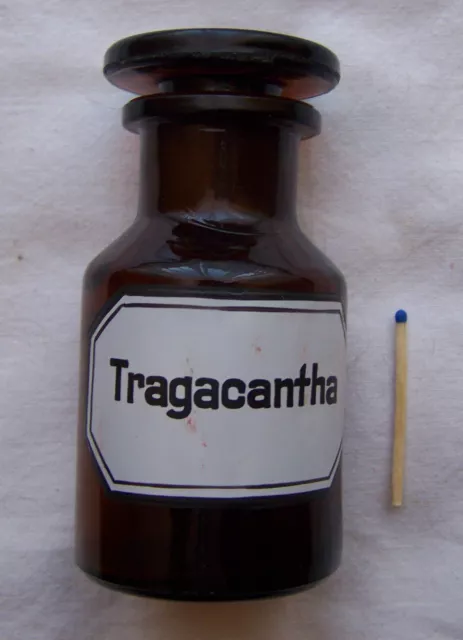 Alte Flasche aus einer Apotheke Glas "Tragacantha"