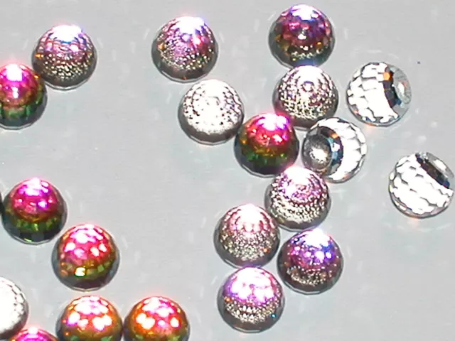 3pc Vintage SWAROVSKI Crystal Vitrail round fire balls No holes 3/4 flatback 6mm