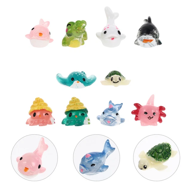 10 Pcs Tiny Stuffed Animals Toys Resin Sea Home Decor Ornaments