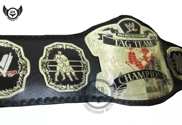 WWE Raw Tag Team championship Replica Title Belt | 2mm Brass | Adult Size| Black