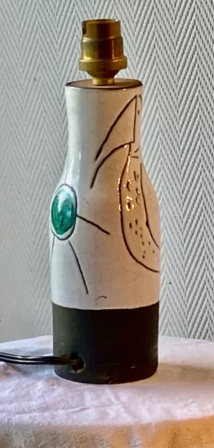 lampe en  céramique émaillé polychrome décor abstrait  JACQUES INNOCENTI - RARE!