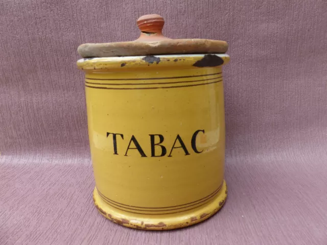 Pot A Tabac Nevers Ancien En Faience Ceramique Art Populaire Terre Cuite