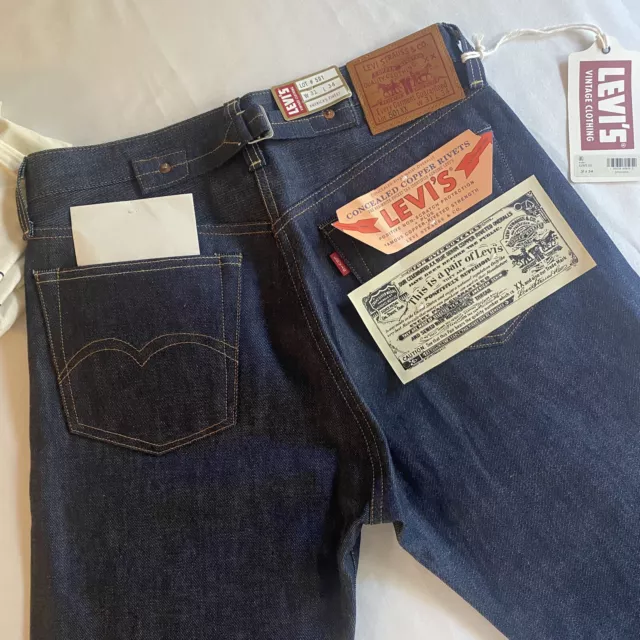 LVC Levi's Vintage Clothing Big E 1955 501 XX Raw Selvedge Denim Jeans  38X34 USA