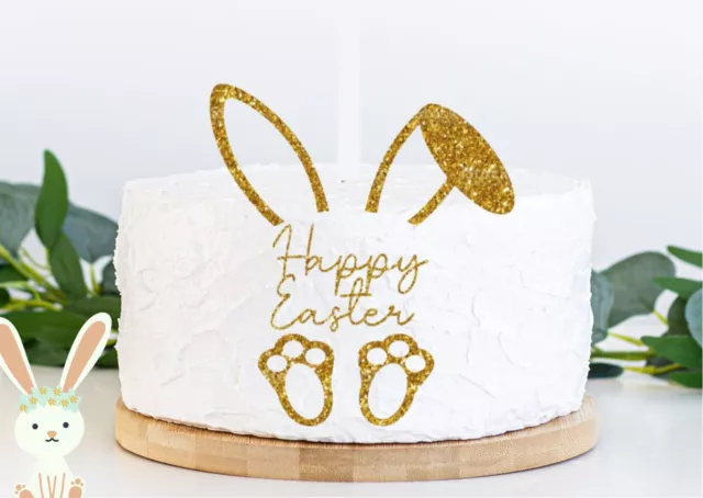 Happy Easter With Bunny Ears Cake Charm Easter Cake Topper Charm Decorations