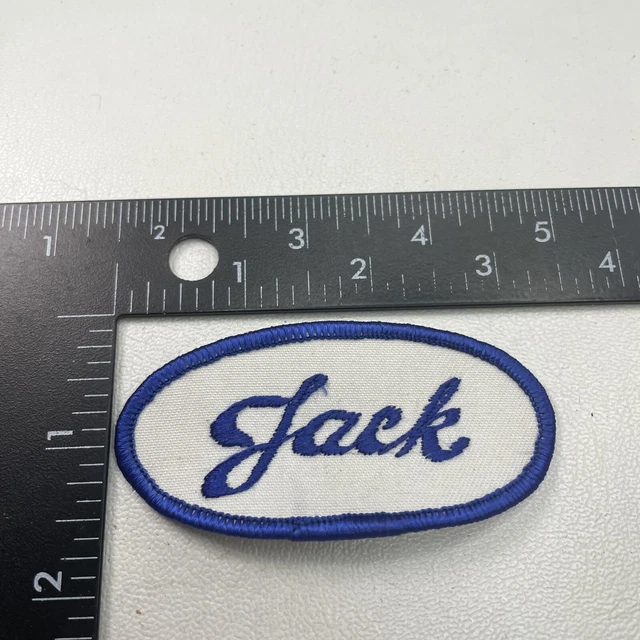 VINTAGE UNIFORM PATCH Name JACK Blue Letter Patch In Cursive 25F2 5.95