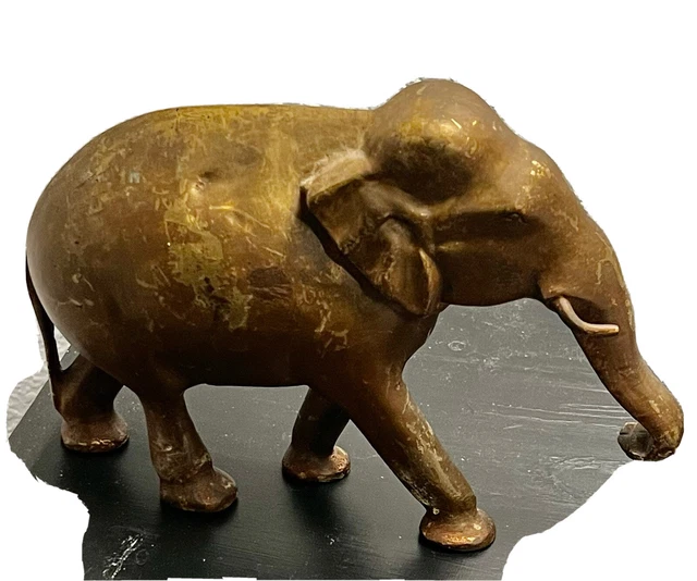 Early 20th Century, Antique Burmese Bronze Standing Elephant
