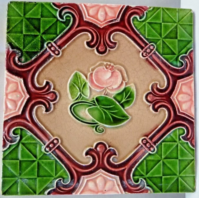 Tile Majolica Art Nouveau Porcelain Ceramic Japan Architecture Collectibles #71