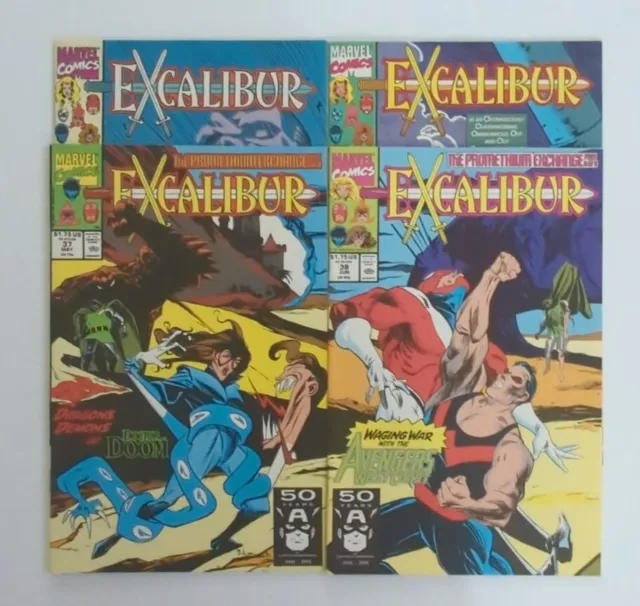 Run Of 4 1991 Marvel Excalibur Comics #35-38 VF/NM Bagged And Boarded