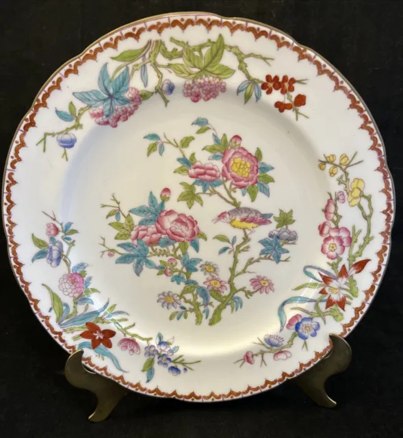 Vintage Minton Cuckoo Porcelain Luncheon Plate 8.75” D 1912~1950 Bird & Flowers