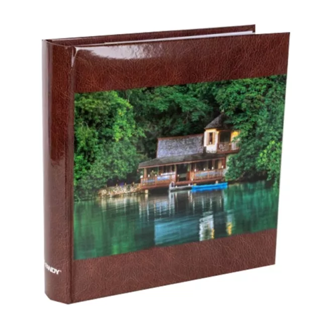 Album Photo pochettes pour 200 photos 10x15 cm -Clear - Marron et vert - 22x22