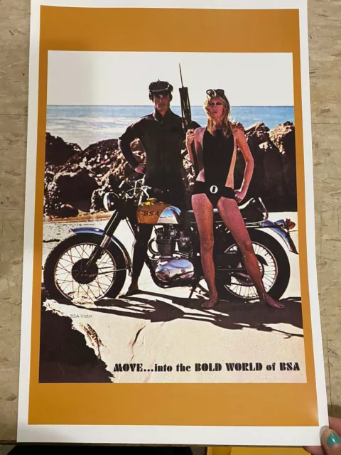 BSA Victor Vintage Motorcycle Poster Advertisement B3006