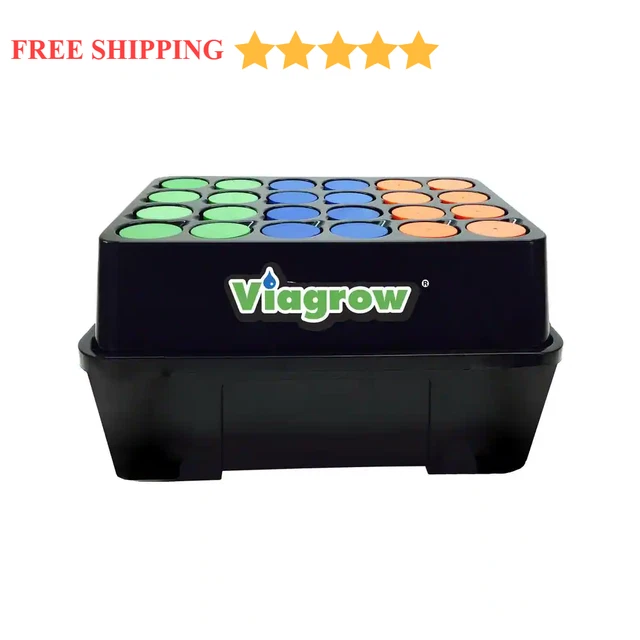 24 Site Aeroponic Clone Machine | Viagrow 602573081938 Hydroponic System Single