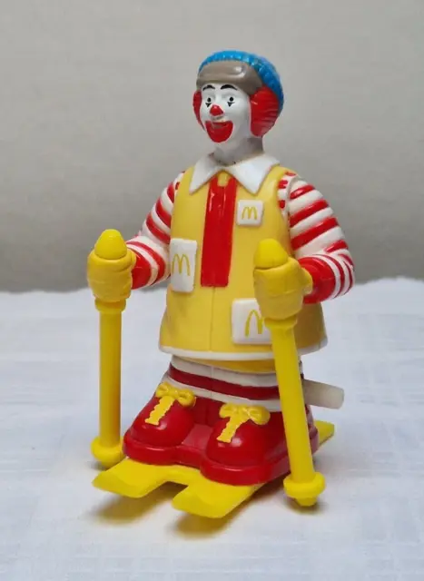 McDonalds Ronald McDonald Figur Skifahrer Aufziehfigur Happy Meal 1994 Vintage A