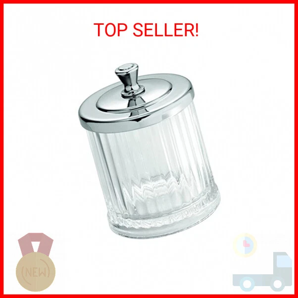 iDesign Alston Bathroom Vanity Canister Jar for Cotton Balls, Swabs, Cosmetic Pa