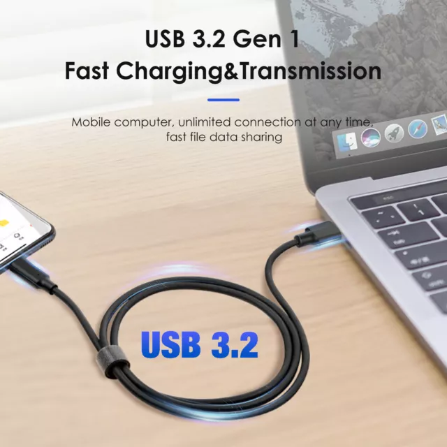 USB A to USB C Type C Cable Fast Charging Data Sync Cord for iPhone 15 Samsung 3