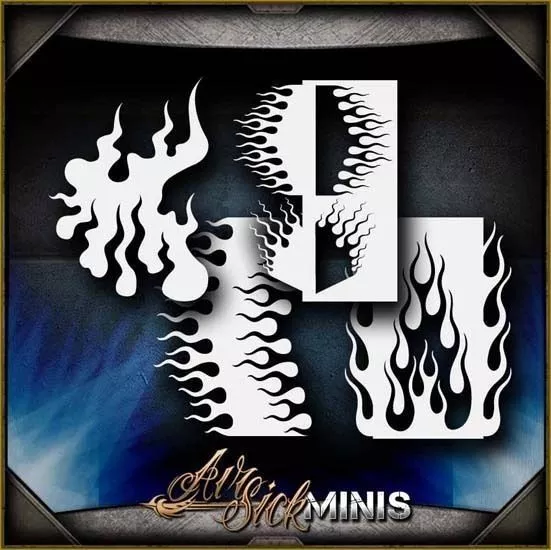 "Mini Flame Set 3" Airbrush Stencil Template Airsick