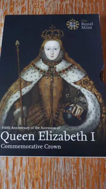 2008 Queen Elizabeth I 450Th Anniversary £5 Crown In Royal Mint Card Pack