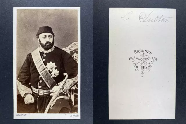 Brünnen, Wien, Abdülaziz, Sultan de l&#039;Empire ottoman Vintage cdv albumen pr