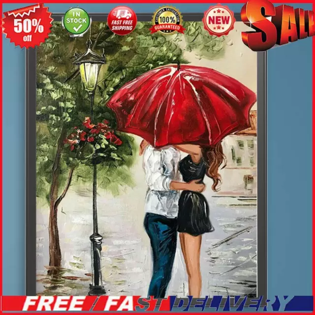 KIT PITTURA PER numeri su tela coppia arte olio fai da te immagine sotto  ombrello 40x50 cm EUR 8,08 - PicClick IT